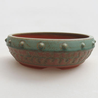 Ceramic bonsai bowl 15 x 15 x 5 cm, color green - 1