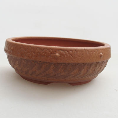 Ceramic bonsai bowl 15.5 x 15.5 x 5 cm, brown color - 1