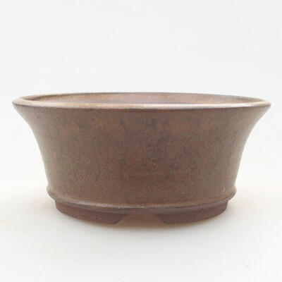 Ceramic bonsai bowl 9.5 x 9.5 x 4 cm, brown color - 1