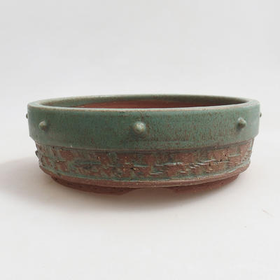Ceramic bonsai bowl 17 x 17 x 5.5 cm, brown color - 1