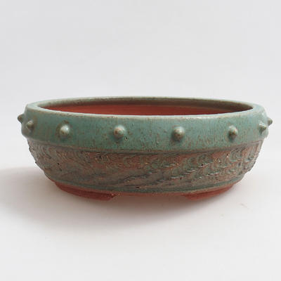 Ceramic bonsai bowl 19 x 19 x 6 cm, color green - 1