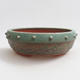 Ceramic bonsai bowl 19 x 19 x 6 cm, color green - 1/4