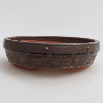 Ceramic bonsai bowl 21 x 21 x 5.5 cm, brown color - 1