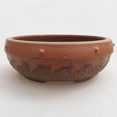Ceramic bonsai bowl 17 x 17 x 6 cm, color brown - 1