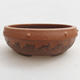 Ceramic bonsai bowl 17 x 17 x 6 cm, color brown - 1/4