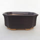 Ceramic bonsai bowl H 01 - 12 x 9 x 5 cm, black matt - 1/3