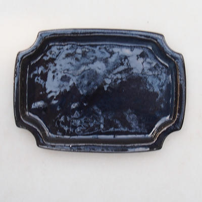Bonsai tray H 01 - 11,5 x 8,5 x 1 cm, black glossy - 1