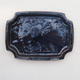 Bonsai tray H 01 - 11,5 x 8,5 x 1 cm, black glossy - 1/2