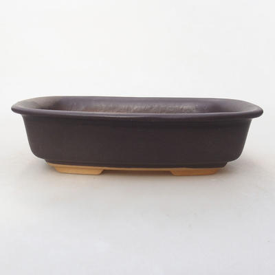 Ceramic bonsai bowl H 02 - 19 x 13,5 x 5 cm, black matt - 1
