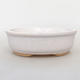 Ceramic bonsai bowl H 04 - 10 x 7,5 x 3,5 cm, white - 1/3