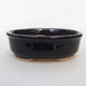 Ceramic bonsai bowl H 04 - 10 x 7,5 x 3,5 cm, black glossy - 1/3
