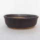 Ceramic bonsai bowl H 04 - 10 x 7,5 x 3,5 cm, black matt - 1/3