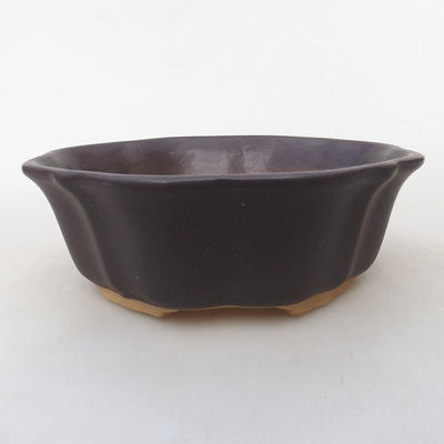 Ceramic bonsai bowl H 06 - 14,5 x 14,5 x 4,5 cm, black matt - 1
