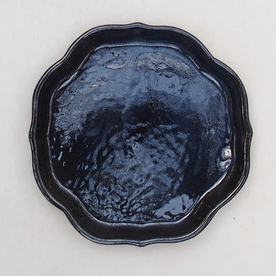 Bonsai water tray H 06 - 13,5 x 13,5 x 1,5 cm, black glossy - 1