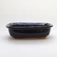 Ceramic bonsai bowl H 08 - 24,5 x 18 x 7 cm, black glossy - 1/3