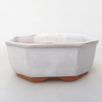 Ceramic bonsai bowl H 13 - 11,5 x 11,5 x 4,5 cm, white - 1