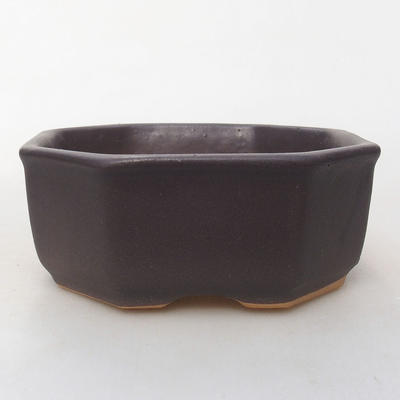 Ceramic bonsai bowl H 13 - 11,5 x 11,5 x 4,5 cm, black matt - 1