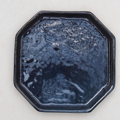 Bonsai tray 13 - 11 x 11 x 1,5 cm, black glossy - 1