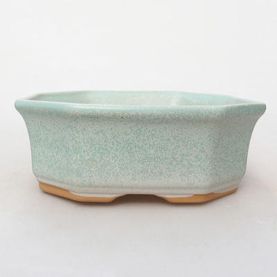 Ceramic bonsai bowl H 14 - 17,5 x 17,5 x 6,5 cm, green - 1
