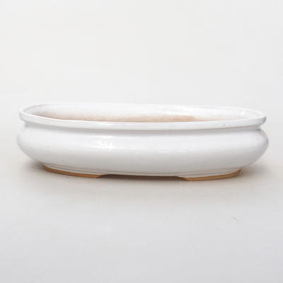 Ceramic bonsai bowl H 15 - 26,5 x 17 x 6 cm, white - 1