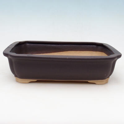 Ceramic bonsai bowl H 20 - 26,5 x 21 x 7,5 cm, black matt - 26.5 x 21 x 7.5 cm - 1