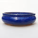Ceramic bonsai bowl H 21 - 23 x 23 x 7 cm, blue - 1/3