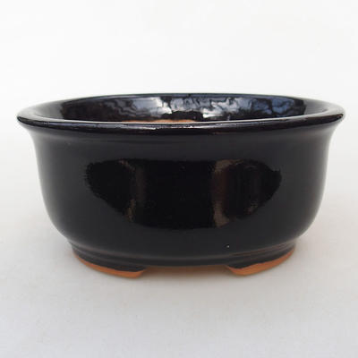 Ceramic bonsai bowl H 30 - 12 x 10 x 5 cm, black glossy - 1