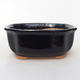 Ceramic bonsai bowl H 31 - 14,5 x 12,5 x 6 cm, black glossy - 1/3