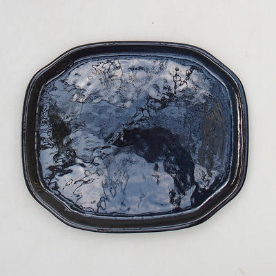 Bonsai water tray H 31 - 15 x 12,5 x 1 cm, black glossy - 1