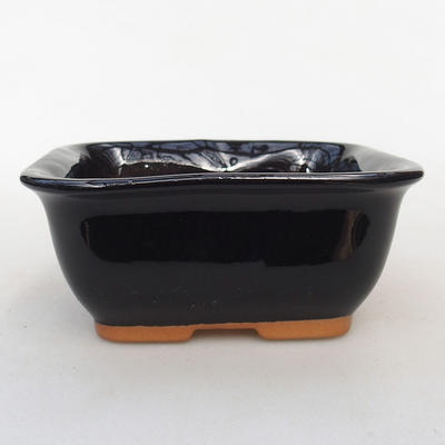 Ceramic bonsai bowl H 38 - 12 x 10 x 5.5 cm, black glossy - 1