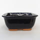 Ceramic bonsai bowl H 38 - 12 x 10 x 5.5 cm, black glossy - 1/3