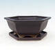 Ceramic bowl + saucer H53 - bowl 20 x 18 x 7.5, cm saucer 18 x 15.5 x 1.5 cm, black matt - 1/4