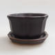 Bonsai bowl + tray H95 - bowl 7 x 7 x 4,5 cm, tray 7 x 7 x 1 cm - 1/4