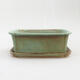 Bonsai bowl + saucer H 50 - bowl 16.5 x 12 x 6 cm, saucer 17 x 12.5 x 1.5 cm, green Oxide - 1/5