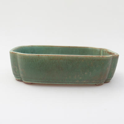 Ceramic bonsai bowl 18 x 12,5 x 5 cm, color green - 1