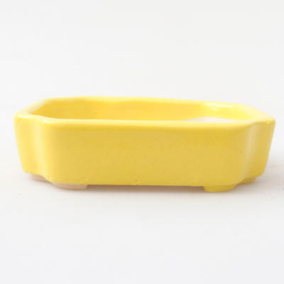Ceramic bonsai bowl 10 x 8,5 x 2,5 cm, yellow color - 1