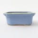 Ceramic bonsai bowl 10.5 x 8.5 x 4 cm, blue color - 1/4