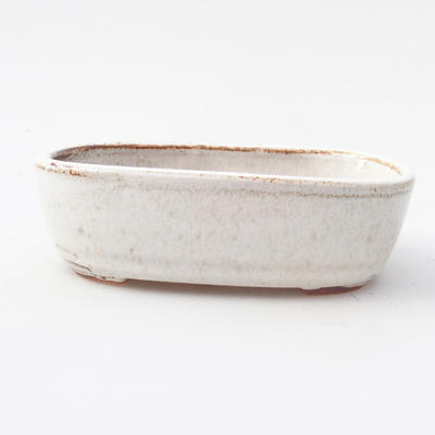 Ceramic bonsai bowl 12.5 x 8 x 3.5 cm, white color - 1