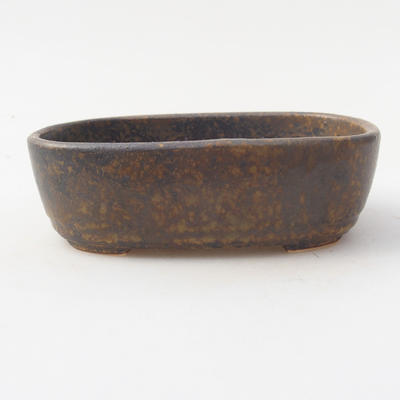 Ceramic bonsai bowl 13 x 8,5 x 4 cm, color brown - 1