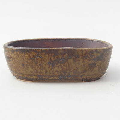Ceramic bonsai bowl 13 x 8,5 x 3,5 cm, brown color - 1