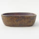 Ceramic bonsai bowl 13 x 8,5 x 3,5 cm, brown color - 1/4