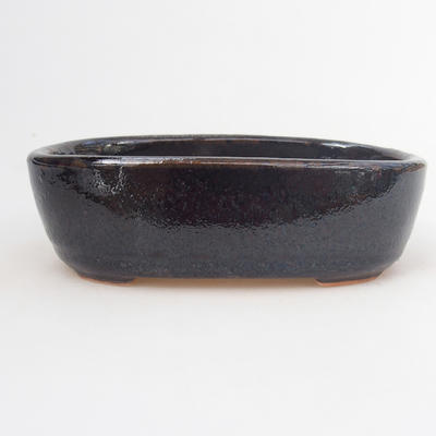 Ceramic bonsai bowl 12.5 x 8 x 3.5 cm, blue-black color - 1