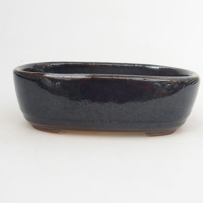 Ceramic bonsai bowl 12.5 x 8 x 3.5 cm, blue-black color - 1