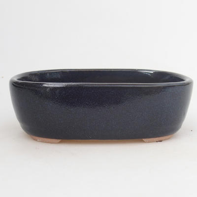 Ceramic bonsai bowl 12.5 x 8.5 x 3.5 cm, blue-black color - 1