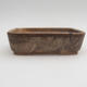Ceramic bonsai bowl 15,5 x 12 x 4 cm, brown color - 1/4