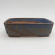 Ceramic bonsai bowl 15,5 x 12,5 x 4,5 cm, brown-blue color - 1/4