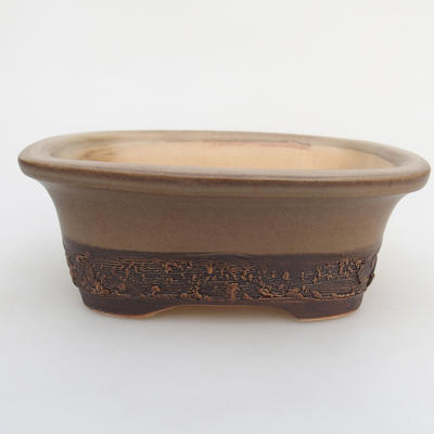 Ceramic bonsai bowl 12 x 9 x 5 cm, color brown - 1