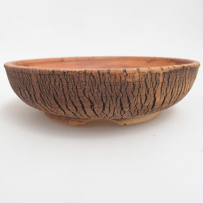 Ceramic bonsai bowl 19,5 x 19,5 x 5 cm, brown-green color - 1