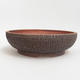 Ceramic bonsai bowl 25 x 25 x 7 cm, brown-green color - 1/4