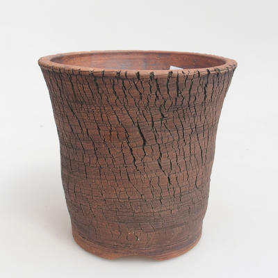Ceramic bonsai bowl 13,5 x 13,5 x 13 cm, brown-green color - 1